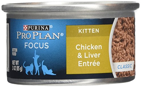 Purina Pro Plan Kitten Classic Chicken and Liver Entree Canned Cat Food 3-oz, Case of 24