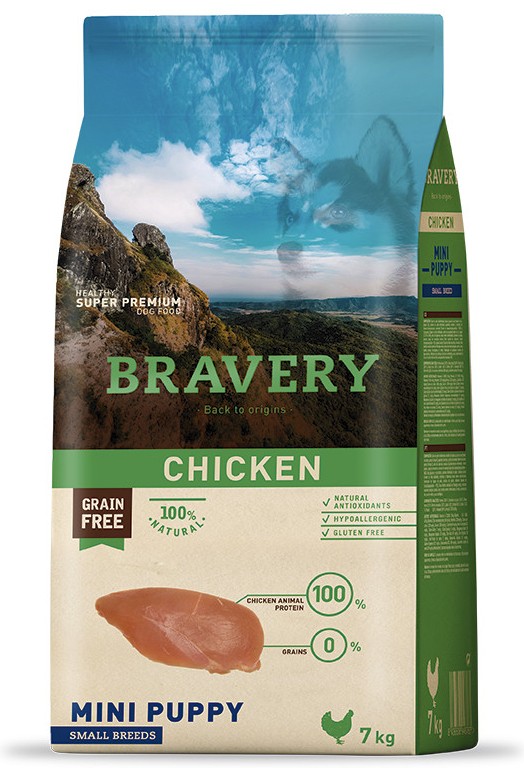 BRAVERY POLLO MINI CACHORRO PERRO 2 KG