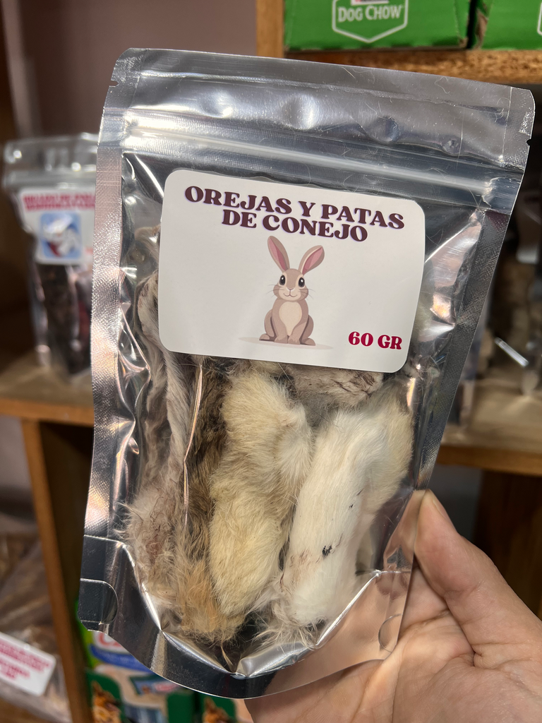 DESHIDRATADOS OREJAS Y PATAS DE CONEJO 60 GR